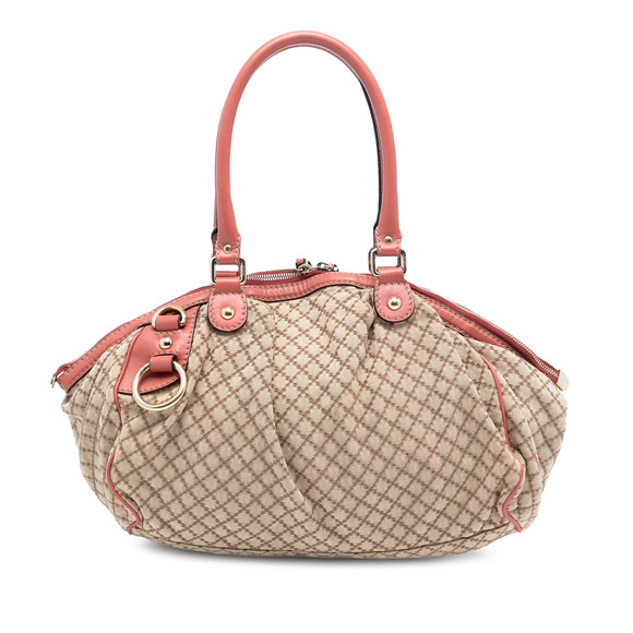 Pre-Loved Gucci Diamante Canvas Sukey Satchel